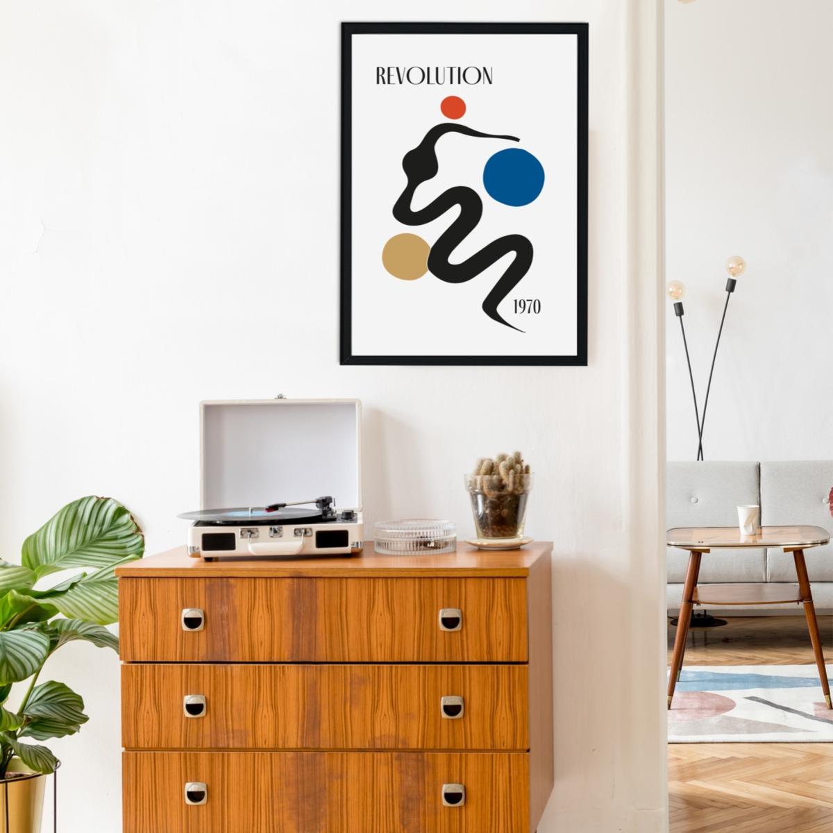 Gold / Black / Blue Revolution Giclée Retro Art Print A3 Fanclub – image 4