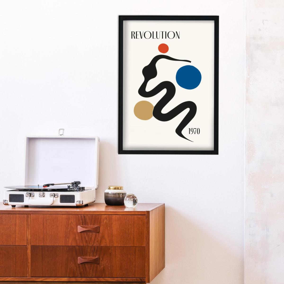 Gold / Black / Blue Revolution Giclée Retro Art Print A3 Fanclub – image 5
