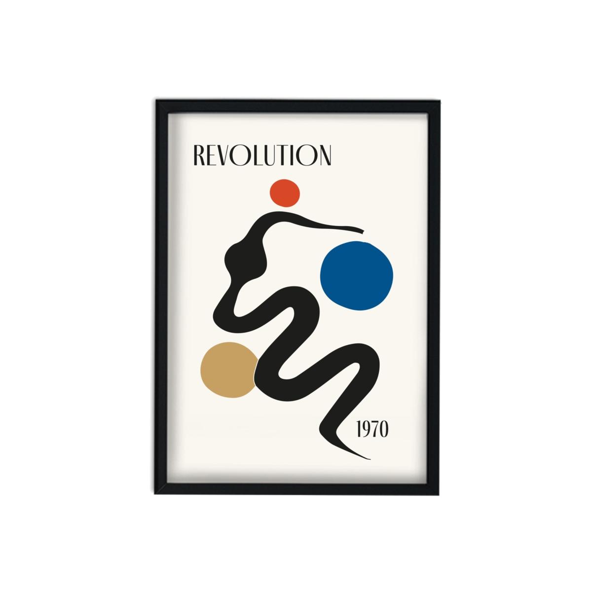 Gold / Black / Blue Revolution Giclée Retro Art Print A3 Fanclub – image 1