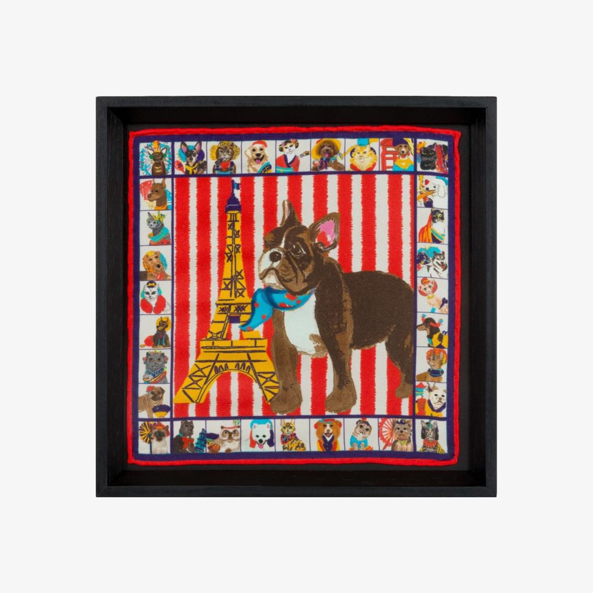 French Bulldog Framed Silk Scarf | Un Poco