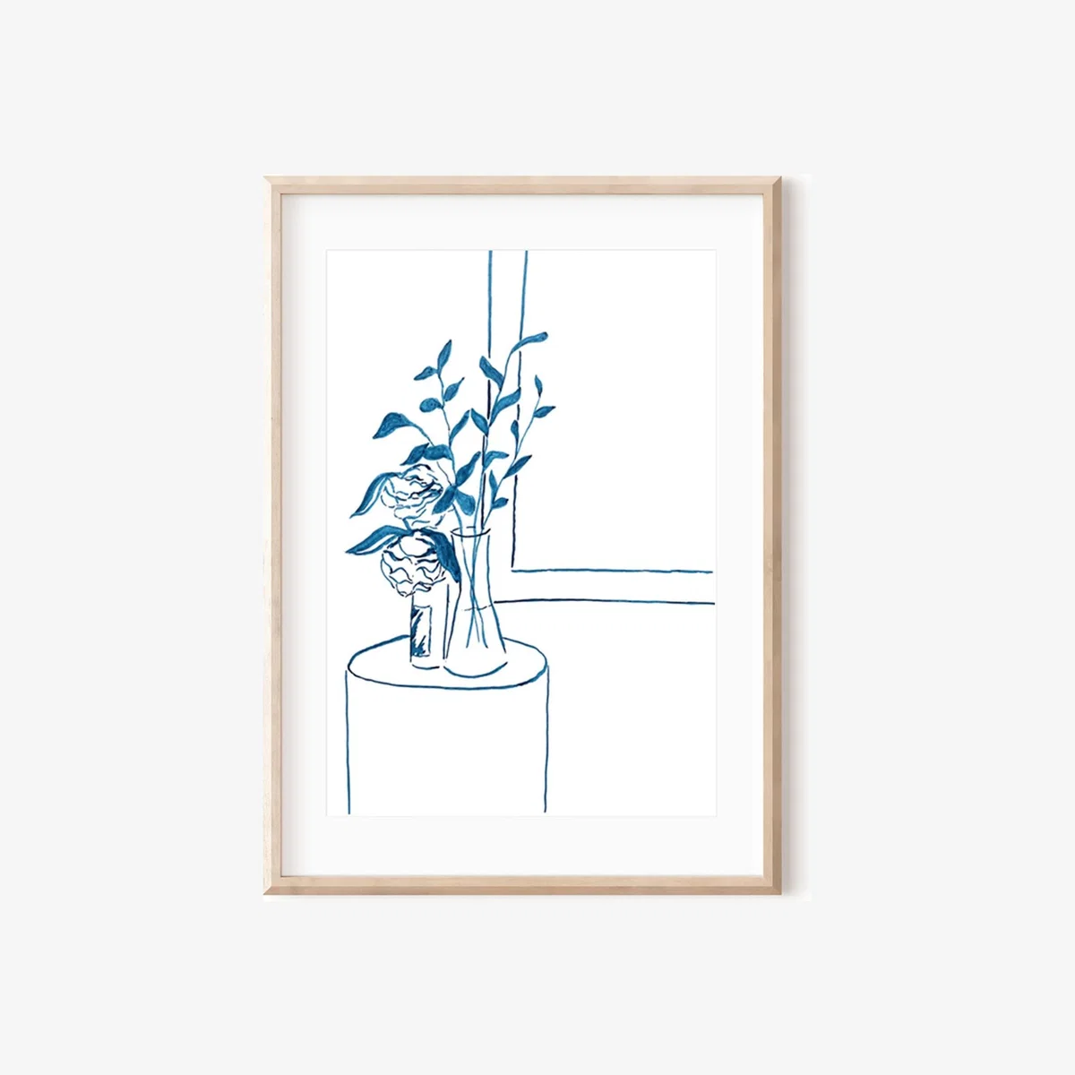 Blue / White Still Life Indigo Ink Print A3 297 X 420Mm Emily M Art & Design – image 1