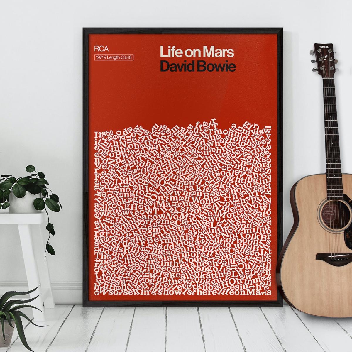 Life On Mars - Song Lyric Print A1 594 X 841Mm Reign & Hail – image 3