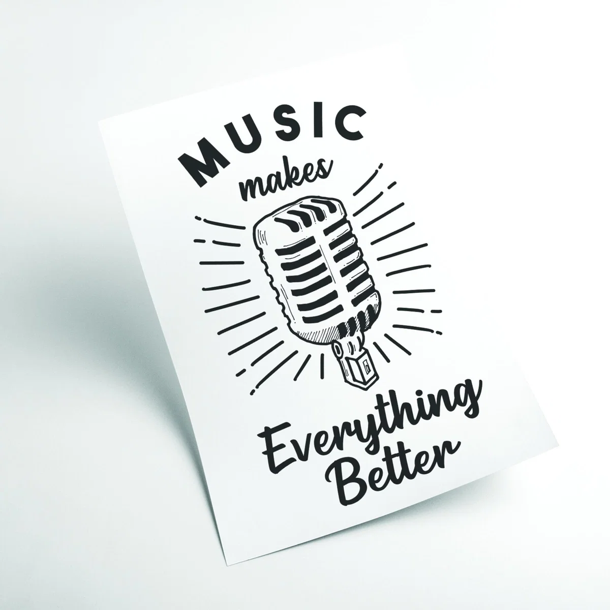 Black Music Makes Everything Better A2 420 X 594Mm Stanley Print House – image 2