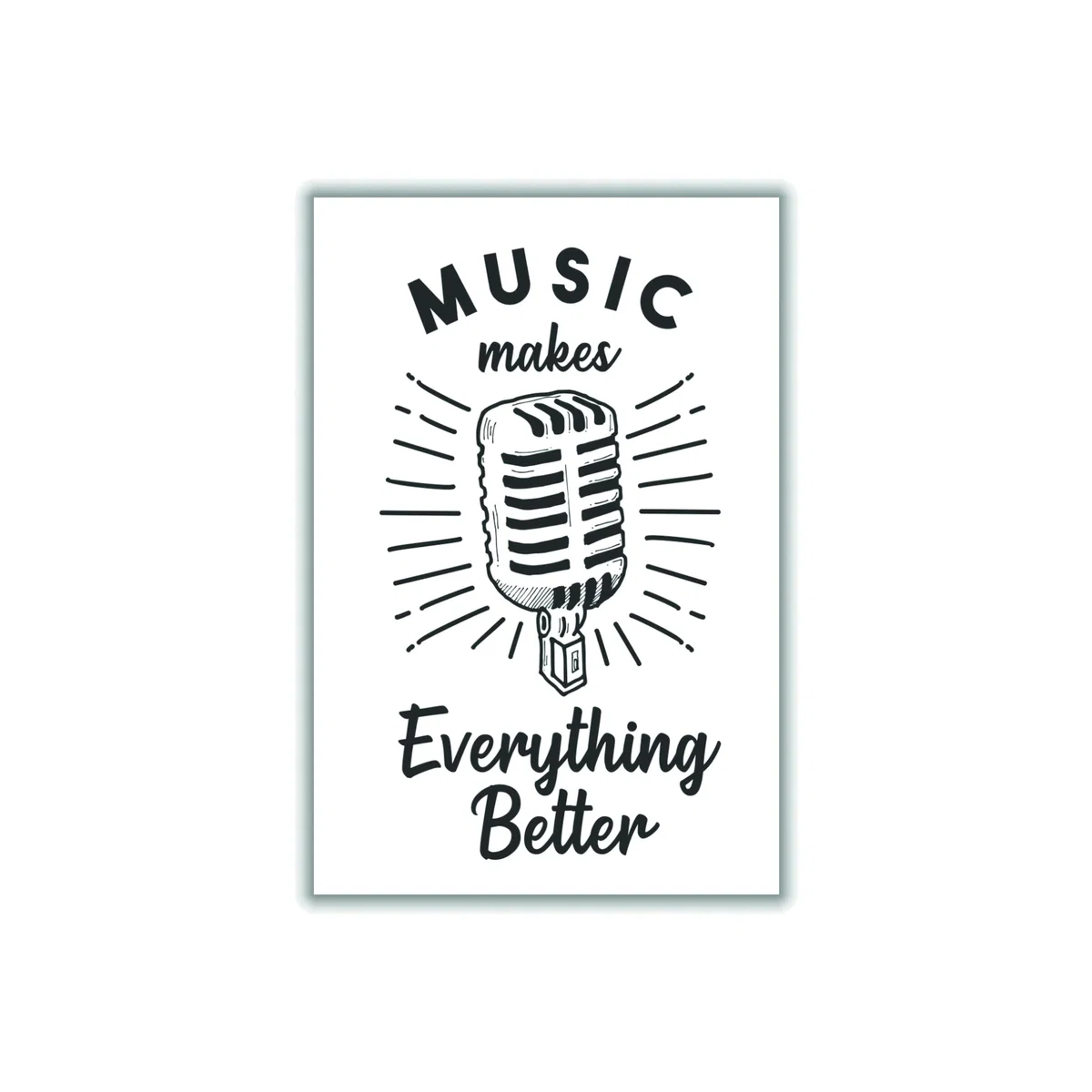 Black Music Makes Everything Better A2 420 X 594Mm Stanley Print House – image 1