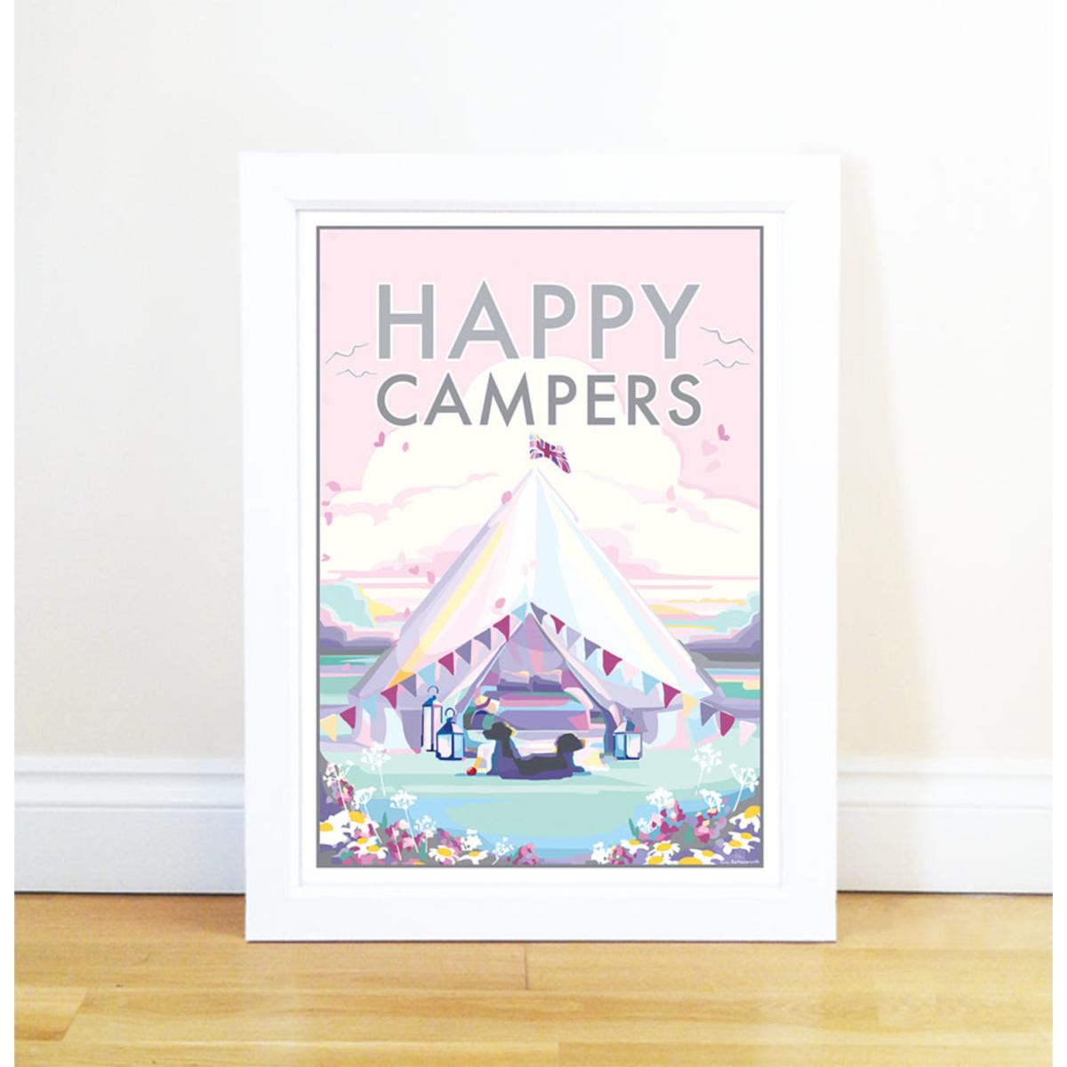 Happy Campers Vintage Style Quote Prints | A4 | 210 X 297Mm | Becky Bettesworth – image 2