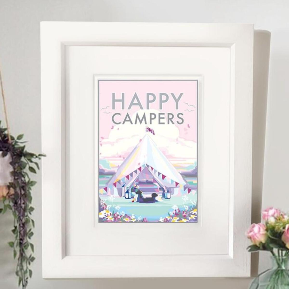 Happy Campers Vintage Style Quote Prints | A4 | 210 X 297Mm | Becky Bettesworth – image 3