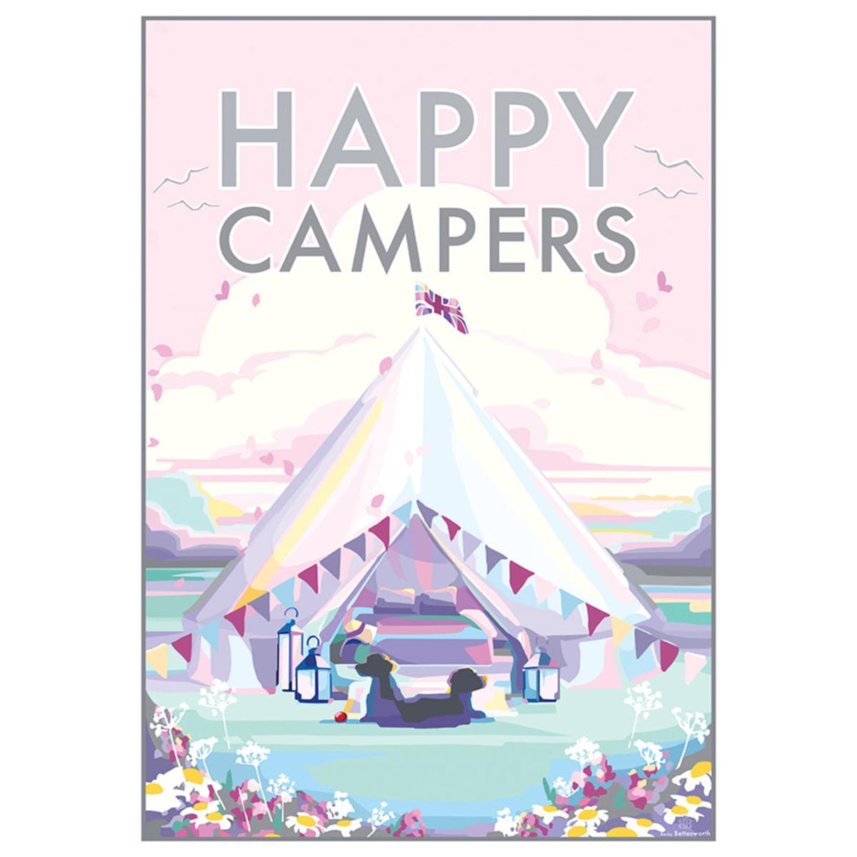 Happy Campers Vintage Style Quote Prints | A4 | 210 X 297Mm | Becky Bettesworth – image 4