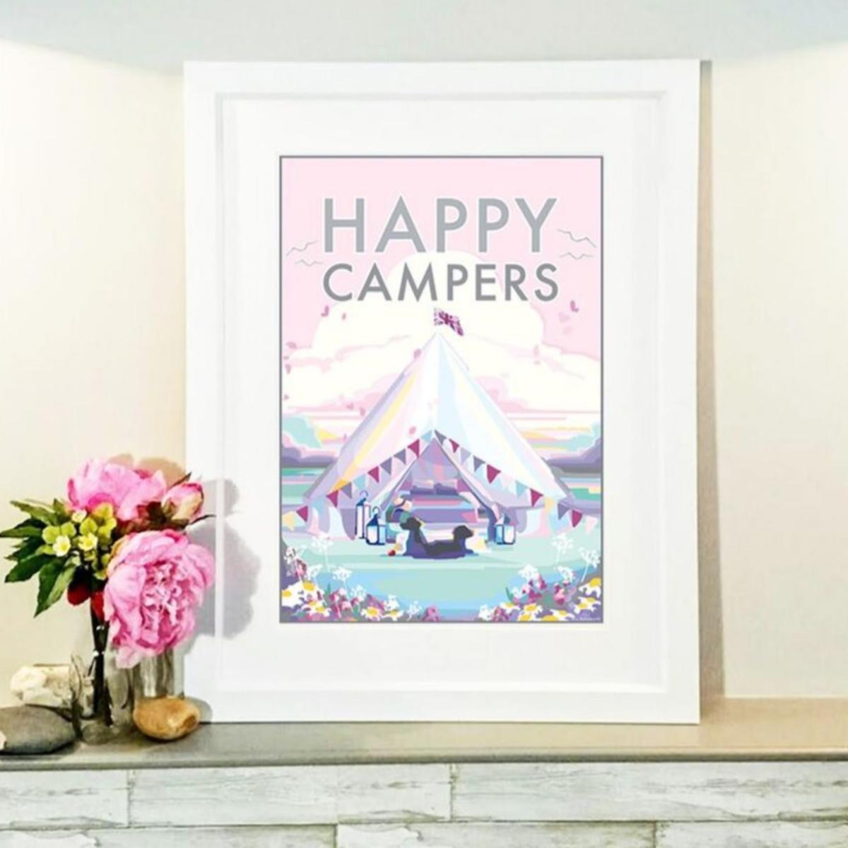 Happy Campers Vintage Style Quote Prints | A4 | 210 X 297Mm | Becky Bettesworth – image 5