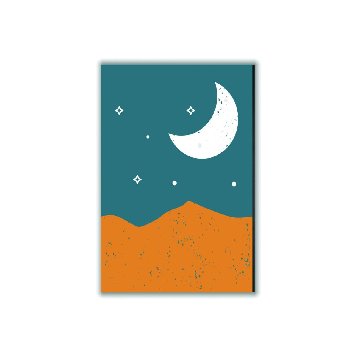 Yellow / Orange Moonrise Over The Mountain A2 420 X 594Mm Stanley Print House – image 1