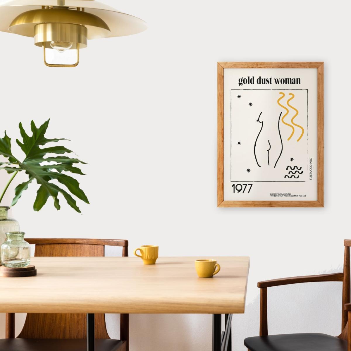 Neutrals Gold Dust Woman Fleetwood Mac Music Inspired Abstract Retro Giclée Art Print A3 297 X 420Mm Fanclub – image 2