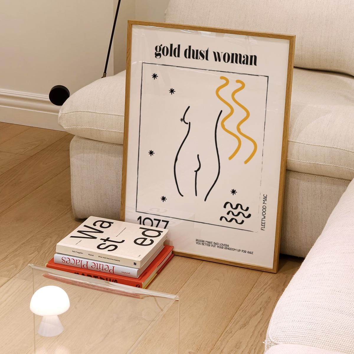 Neutrals Gold Dust Woman Fleetwood Mac Music Inspired Abstract Retro Giclée Art Print A3 297 X 420Mm Fanclub – image 3