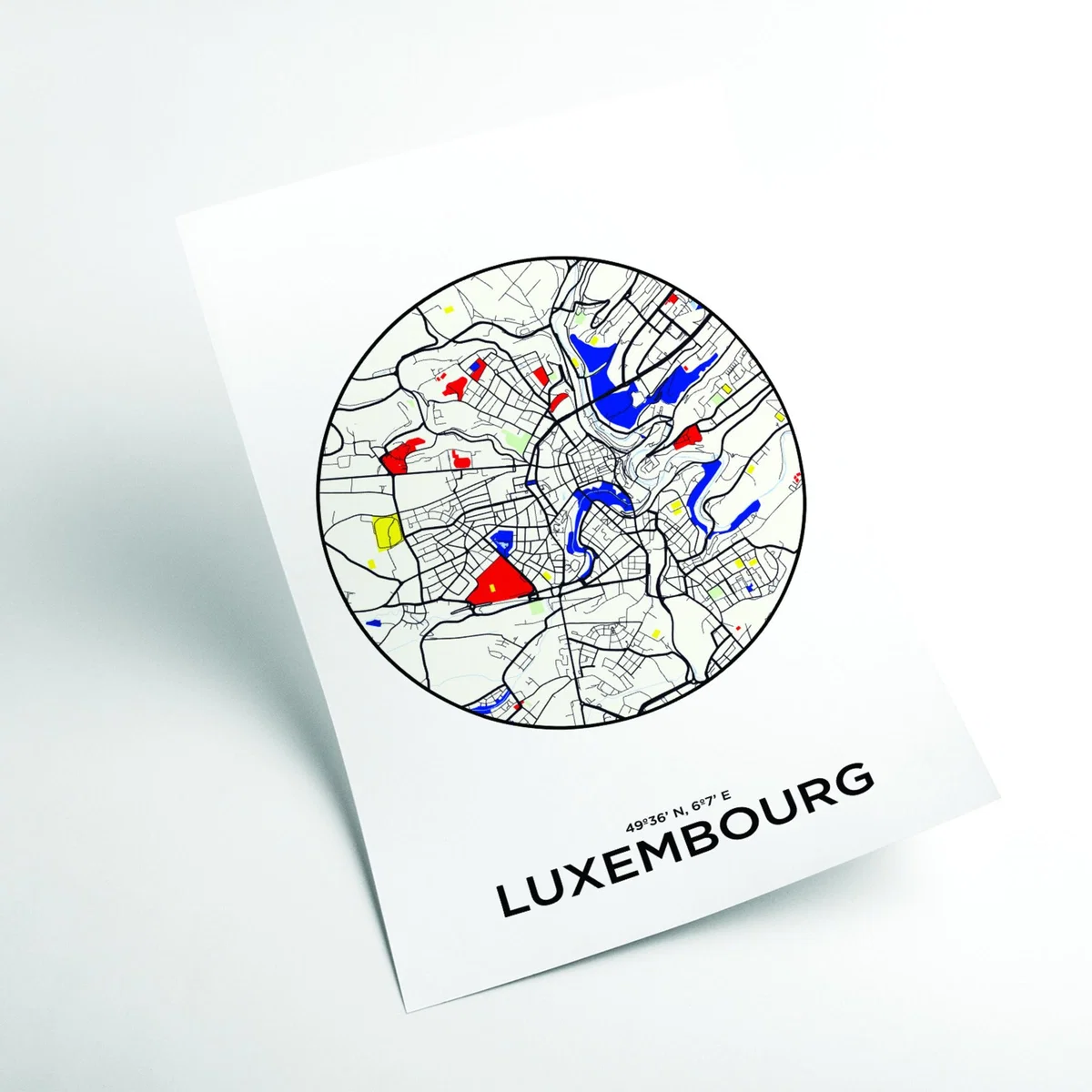 Black Map Of Luxembourg Medium Stanley Print House – image 2