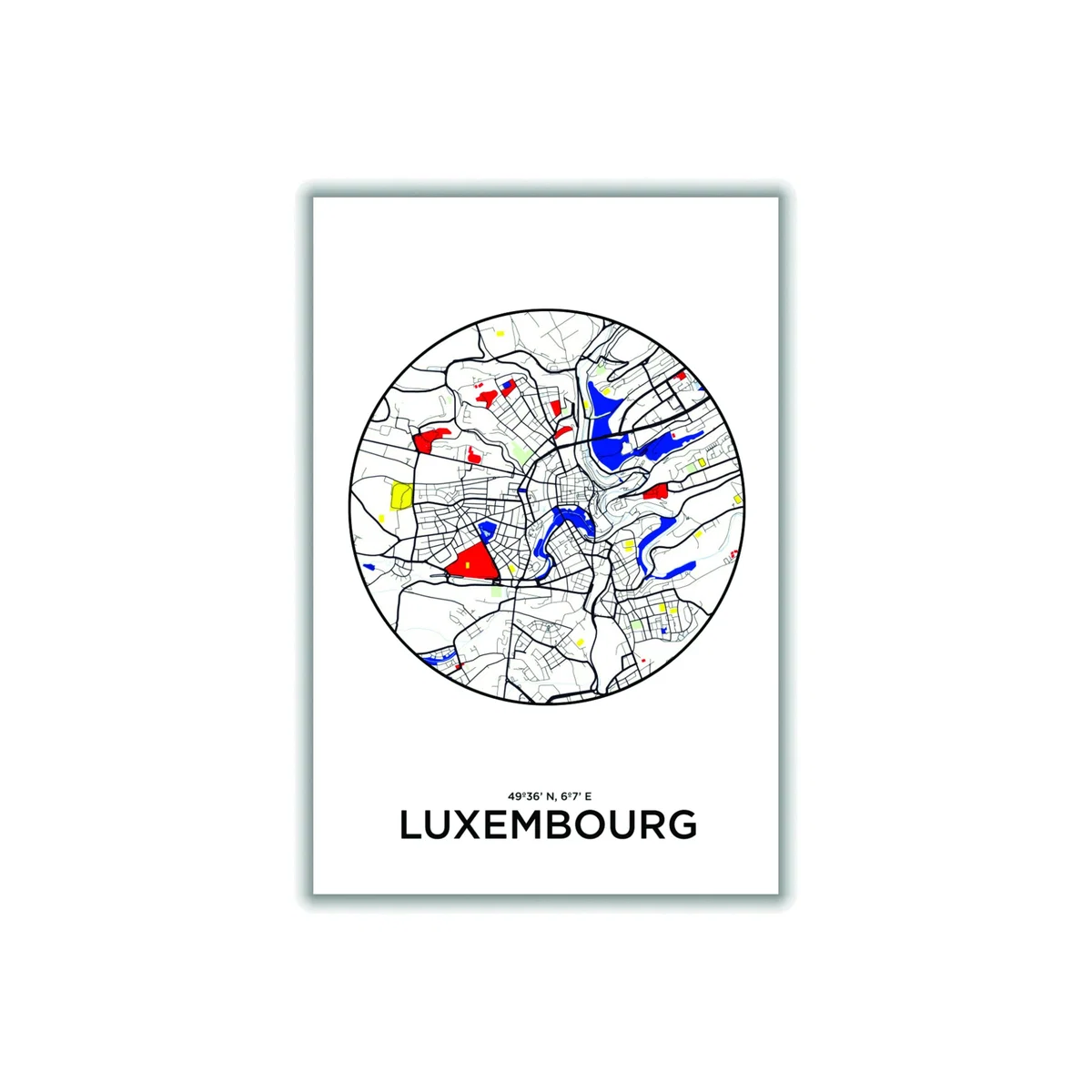 Black Map Of Luxembourg Medium Stanley Print House – image 1