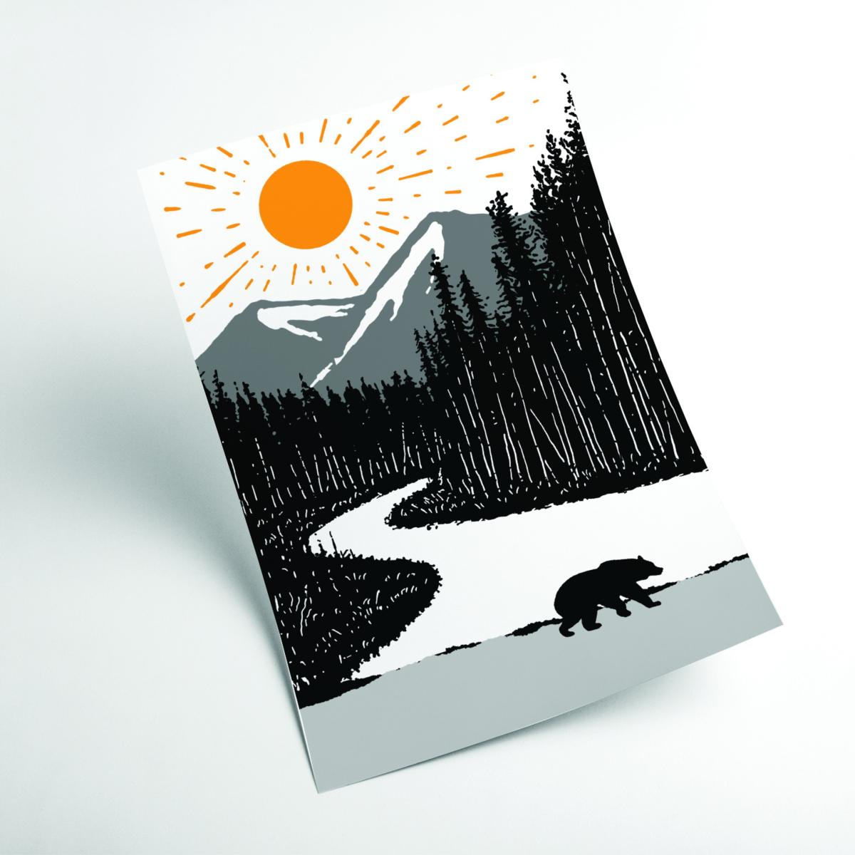 Black Bear By The River A2 420 X 594Mm Stanley Print House – image 2