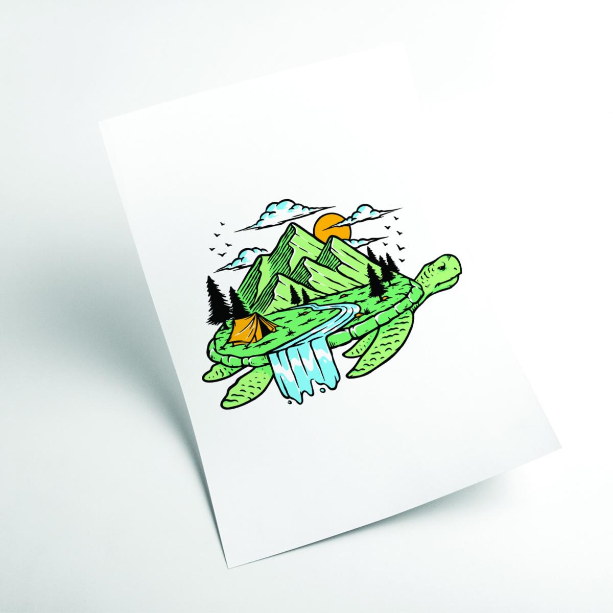 Green Turtles All The Way Down A3 297 X 420Mm Stanley Print House – image 2