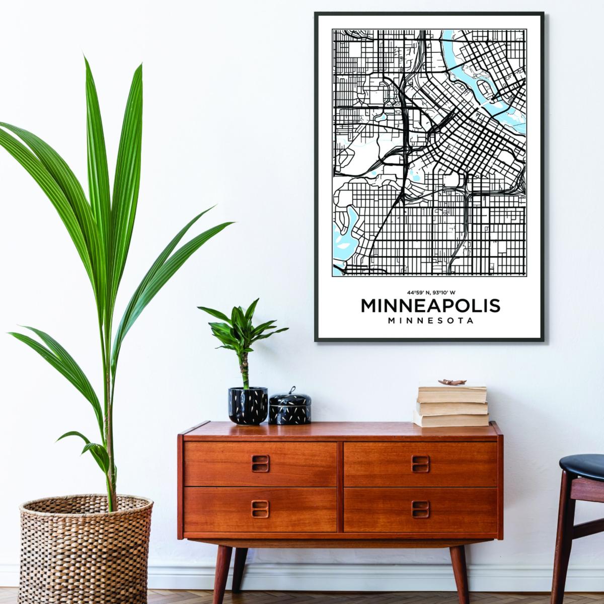 Black Map Of Minneapolis Minnesota Small Stanley Print House – image 3