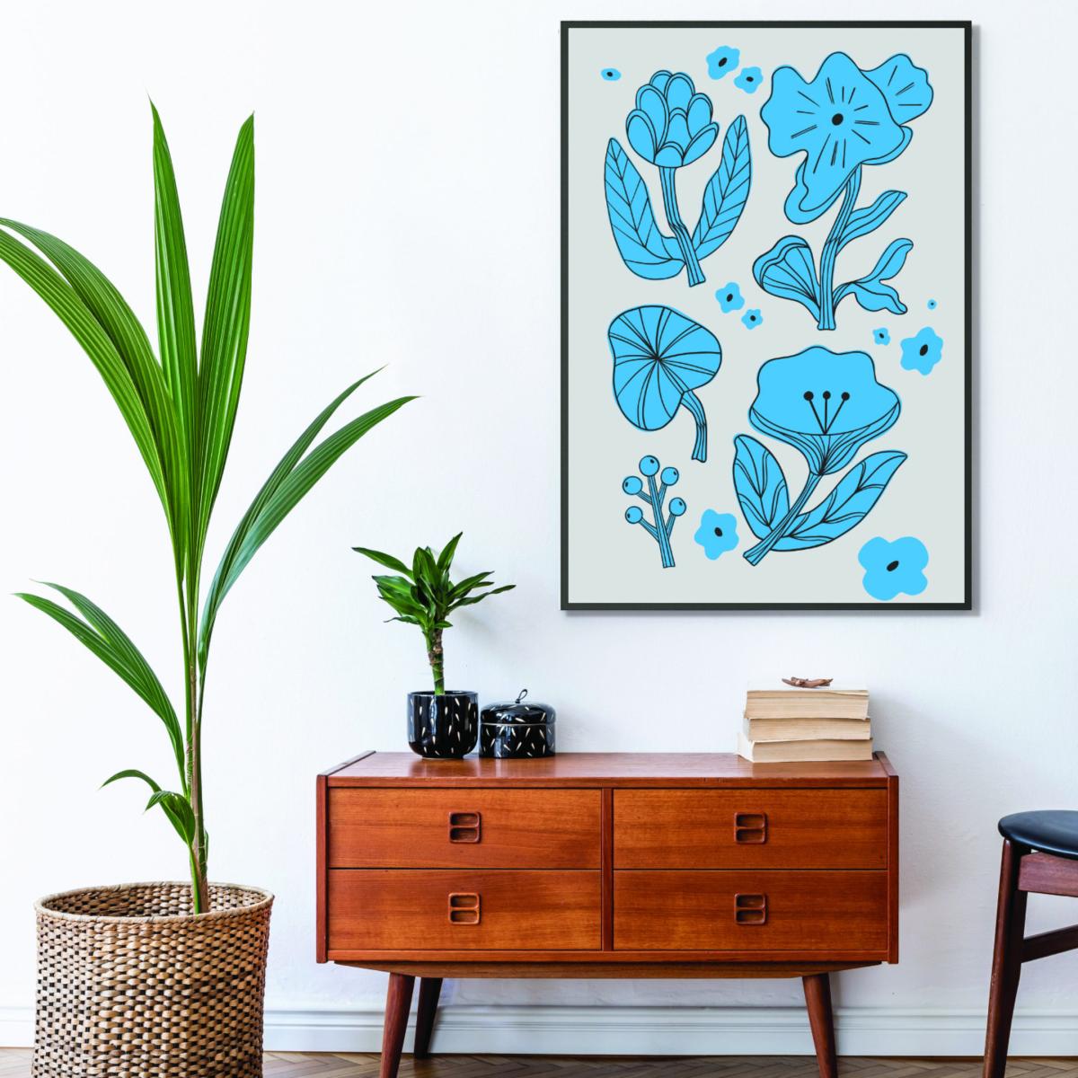 Blue Flowers A2 420 X 594Mm Stanley Print House – image 3
