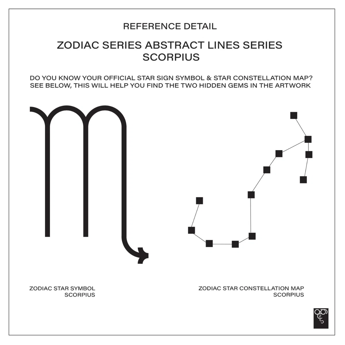 Zodiac Series Abstract Lines - Scorpius Print - Black Curiosity Snug – image 4