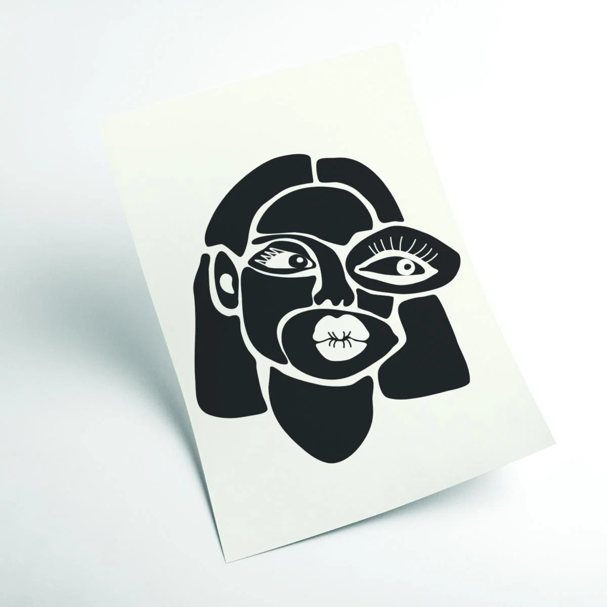 Black Abstract Faces Series #4 A3 297 X 420Mm Stanley Print House – image 2