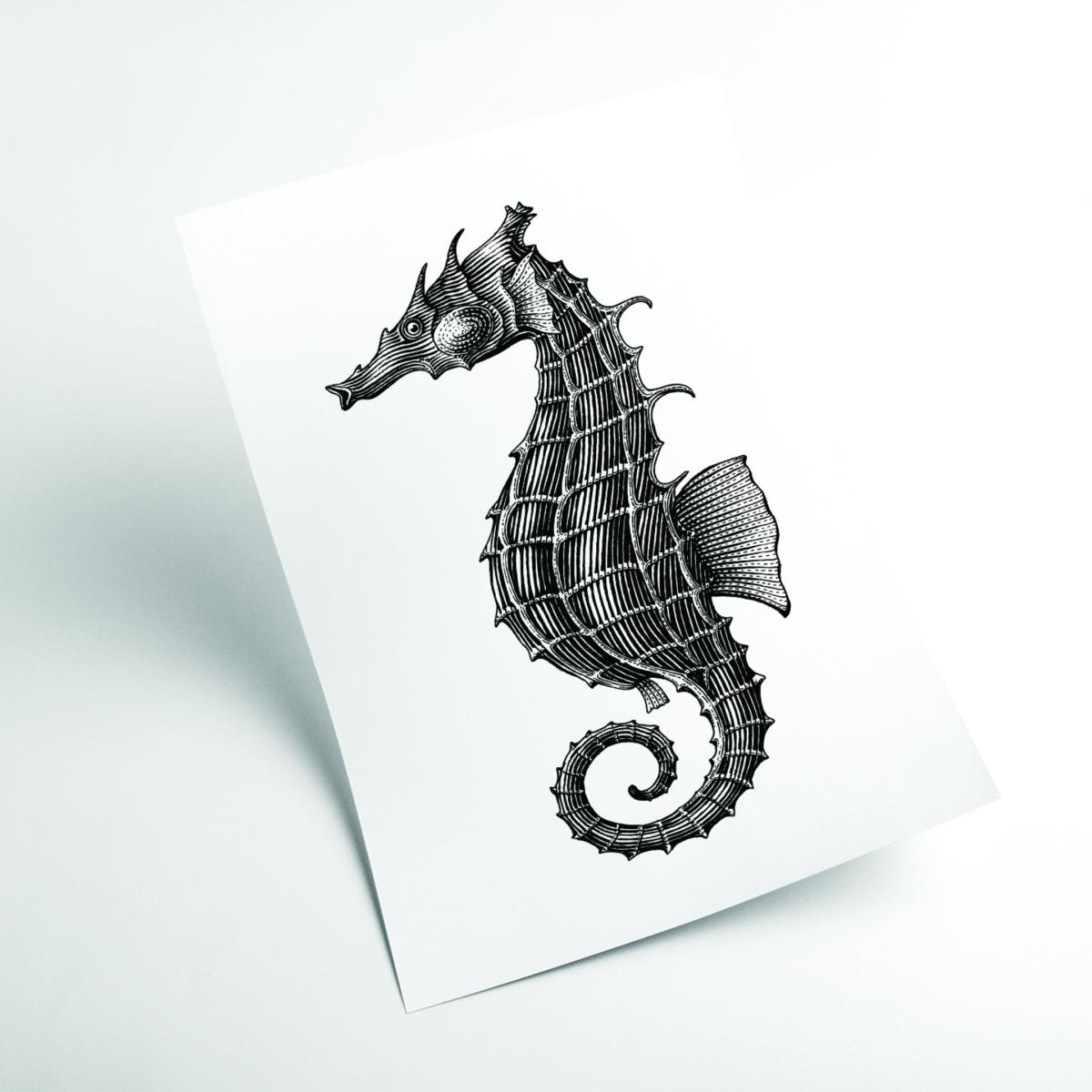 Black Seahorse A1 594 X 841Mm Stanley Print House – image 2