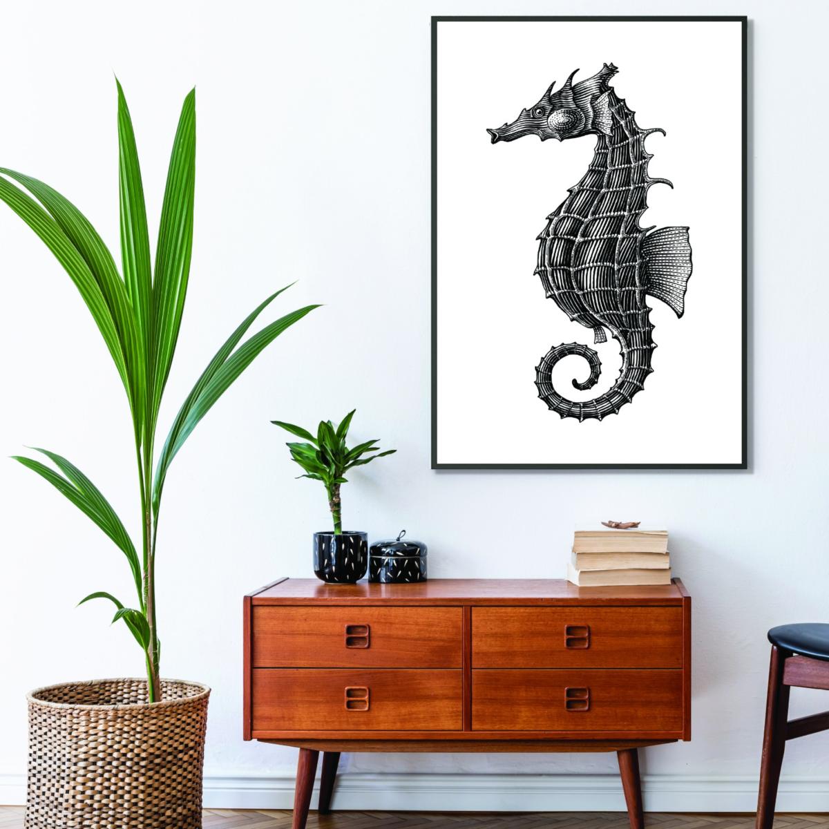 Black Seahorse A1 594 X 841Mm Stanley Print House – image 3