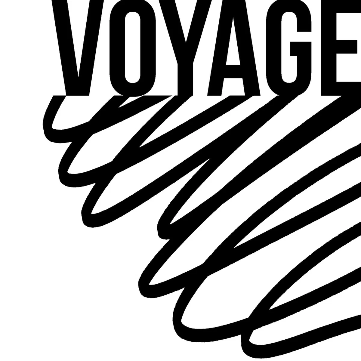 Black / White Voyage Voyage Travel Art Print Black And White Travel Typography Poster With Abstract Line Illustration Awol – image 5