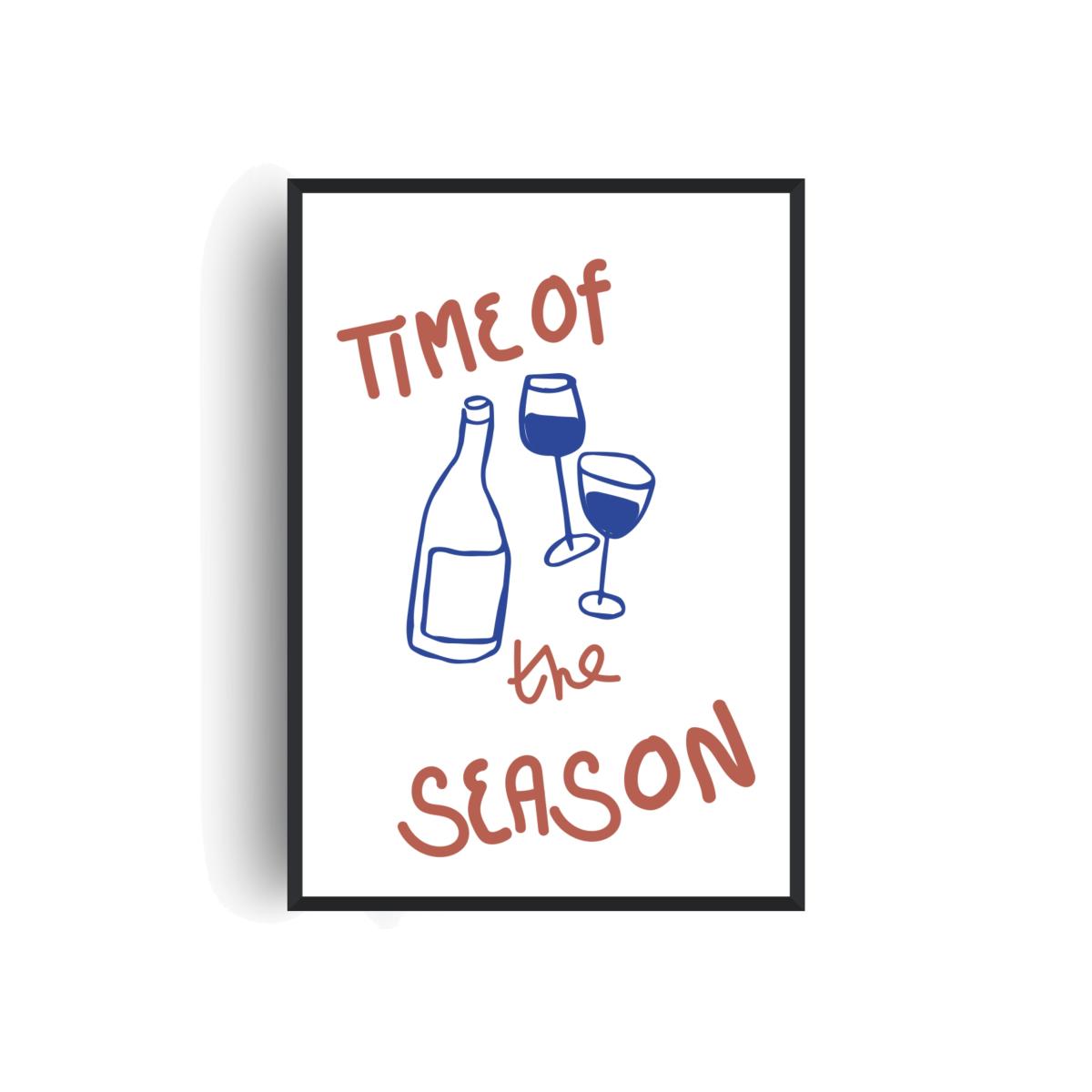 Blue / Brown Time Of The Season Retro Music Giclée Art Print A2 | A2 | 420 X 594Mm | Fanclub – image 1