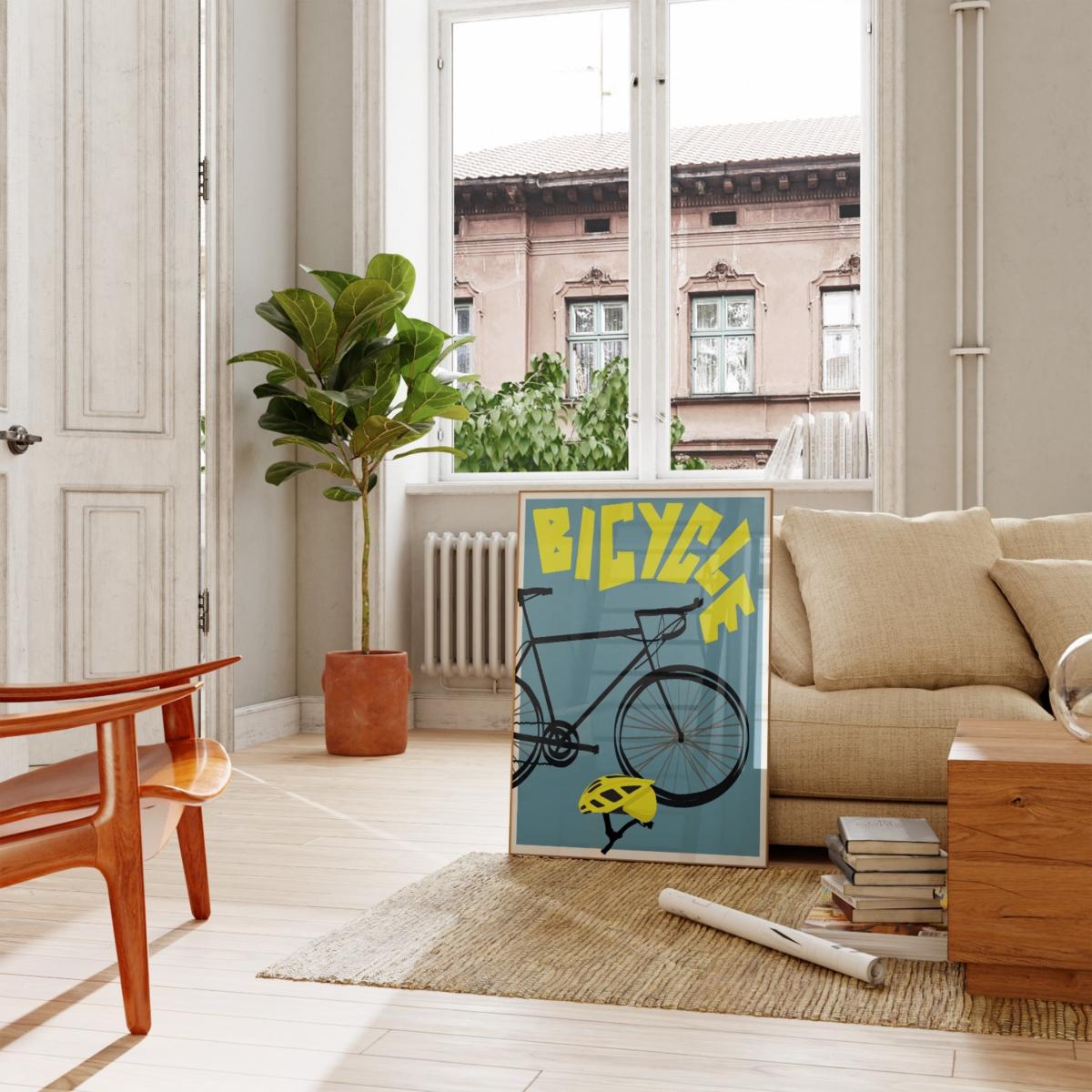 Blue Bicycle Art Print - A2 Natalie Cass Art – image 4