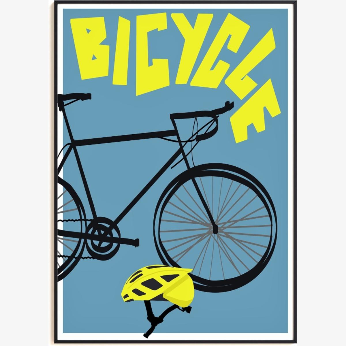 Blue Bicycle Art Print - A2 Natalie Cass Art – image 1