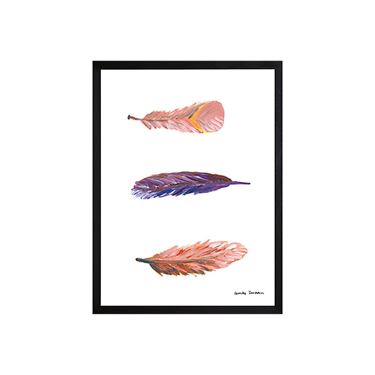 Pink / Purple Whirling Feathers Fine Art Print A3 Catchii – image 1