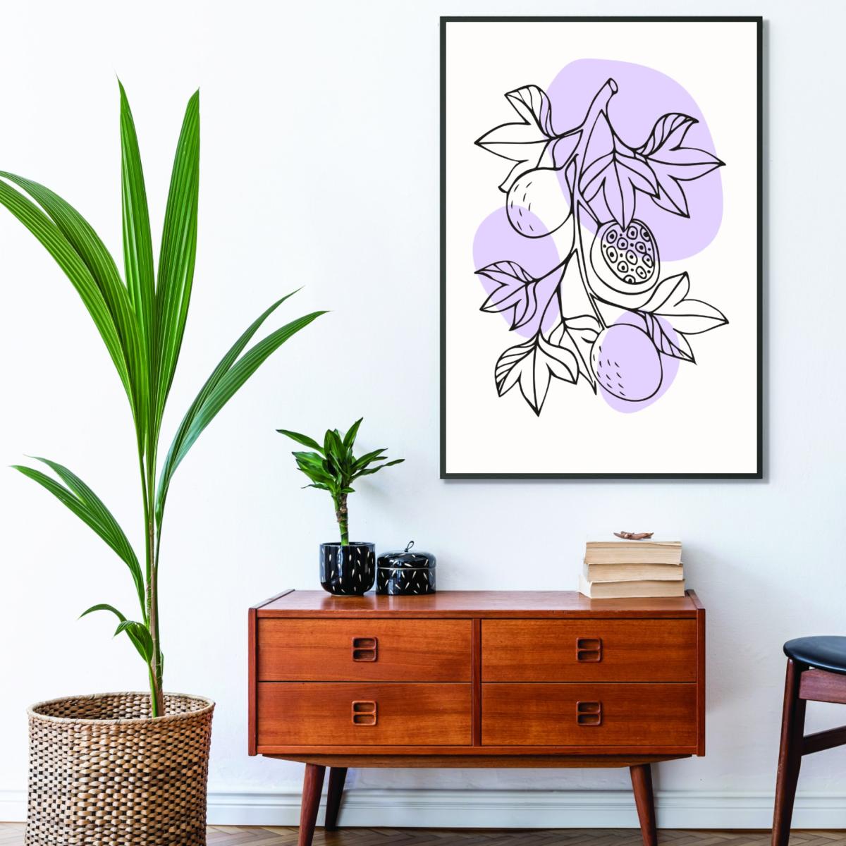 Pink / Purple Boho Fruits #1 A4 210 X 297Mm Stanley Print House – image 3