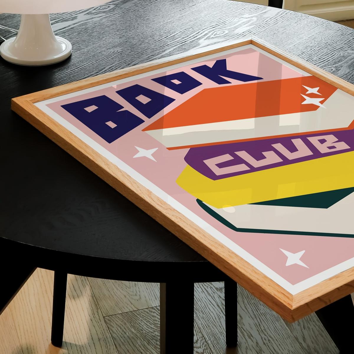 Pink / Purple Book Club Art Print - A2 Natalie Cass Art – image 3