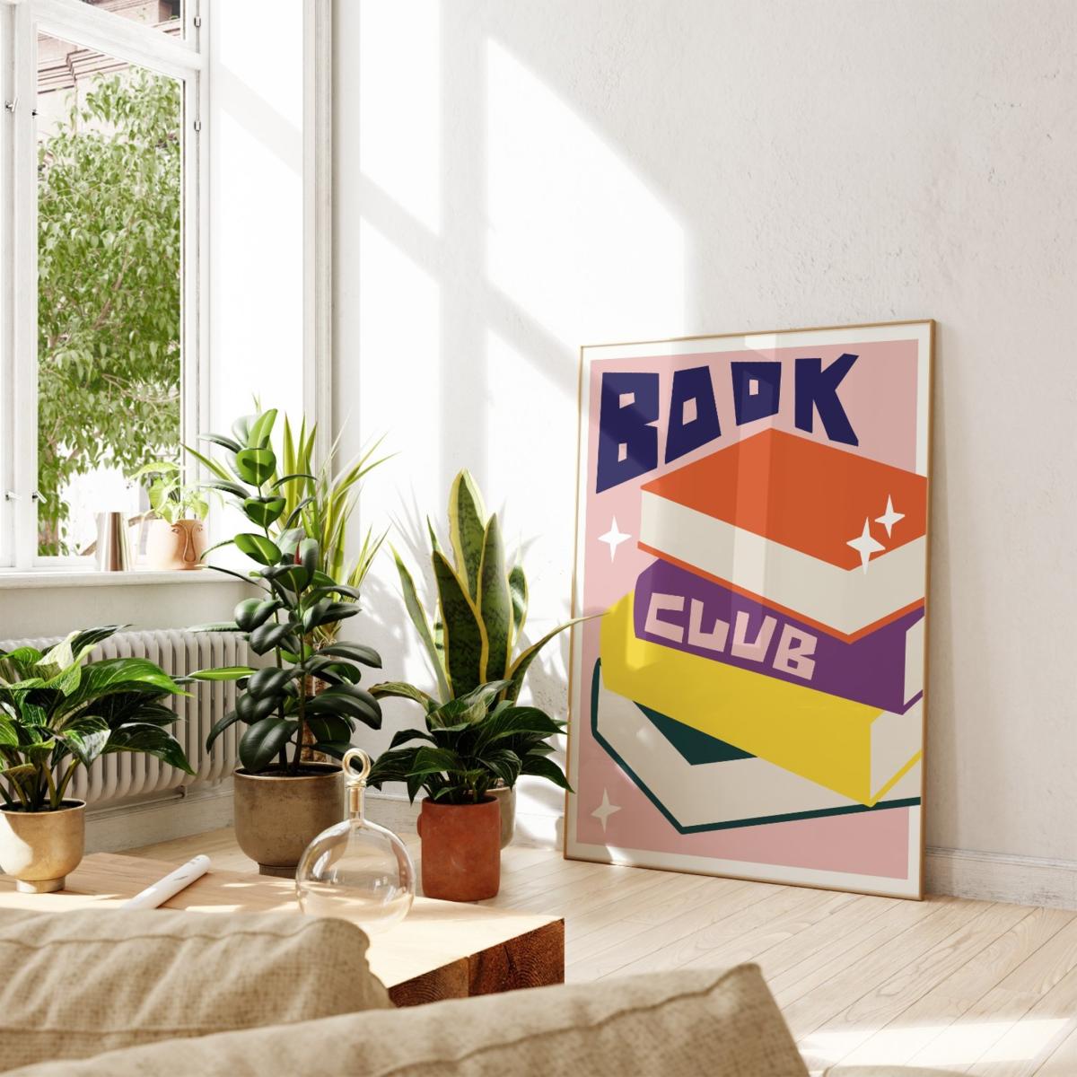 Pink / Purple Book Club Art Print - A2 Natalie Cass Art – image 4