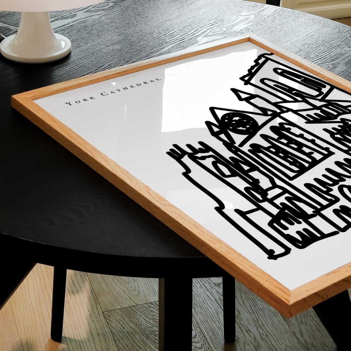 Black / White York Cathedral Art Print - A3 | A3 | 297 X 420Mm | Natalie Cass Art – image 2