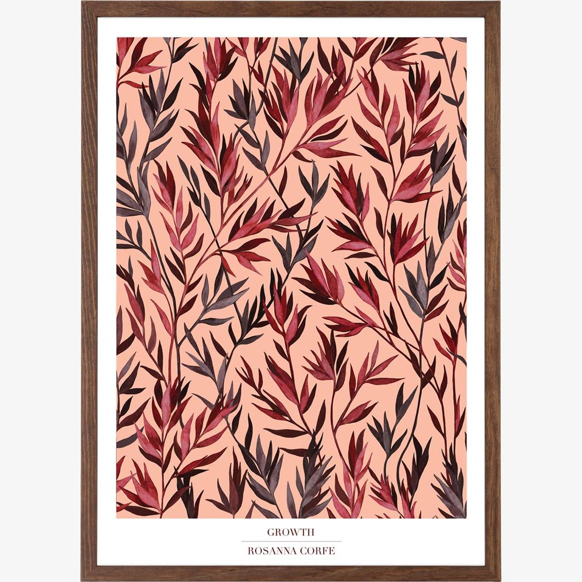 Red / Pink / Purple A2 - 'Growth' Blush Pink Botanical Art Print A2 420 X 594Mm Rosanna Corfe – image 1