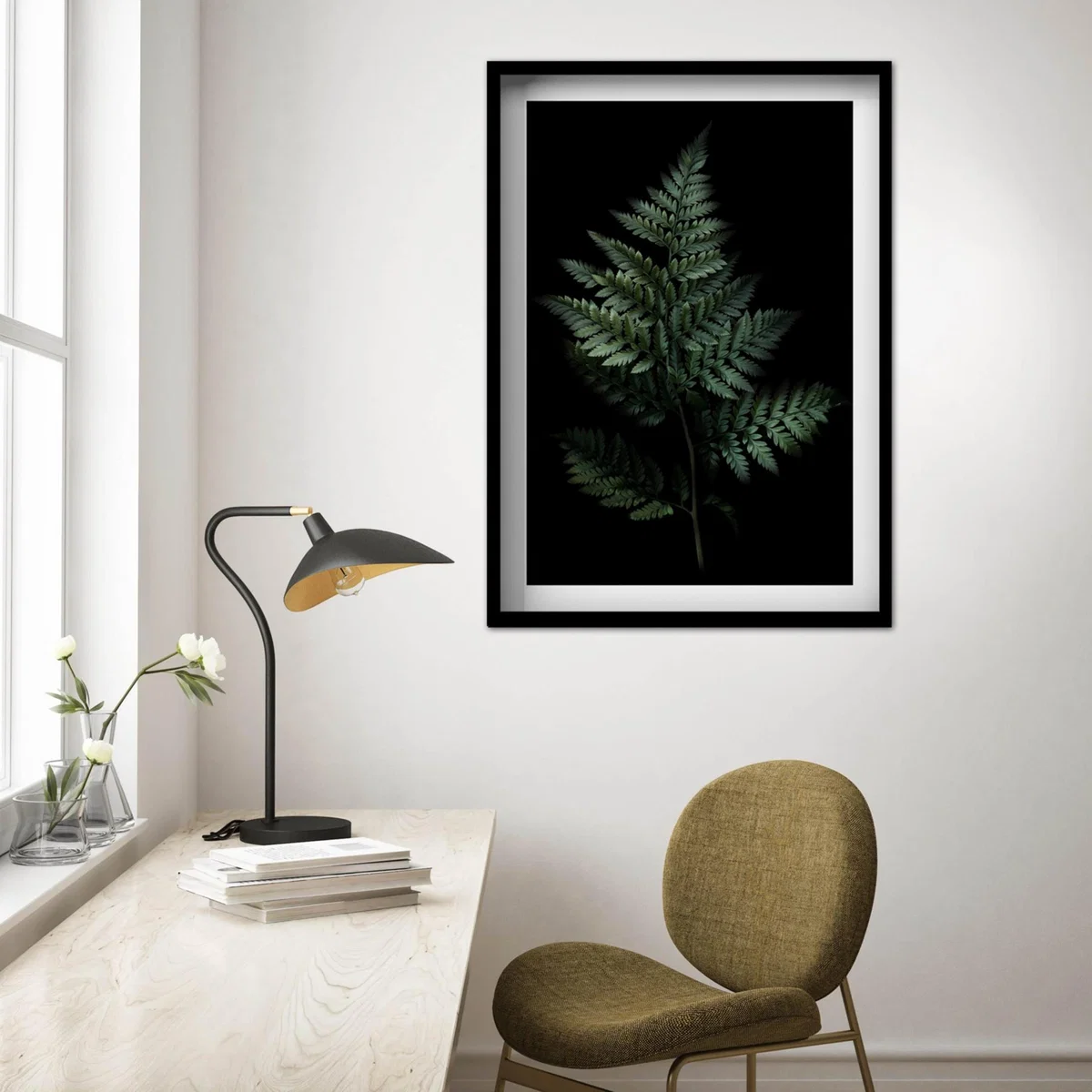 Black / Green Fern Print A3 297 X 420Mm Francesca Wild – image 2