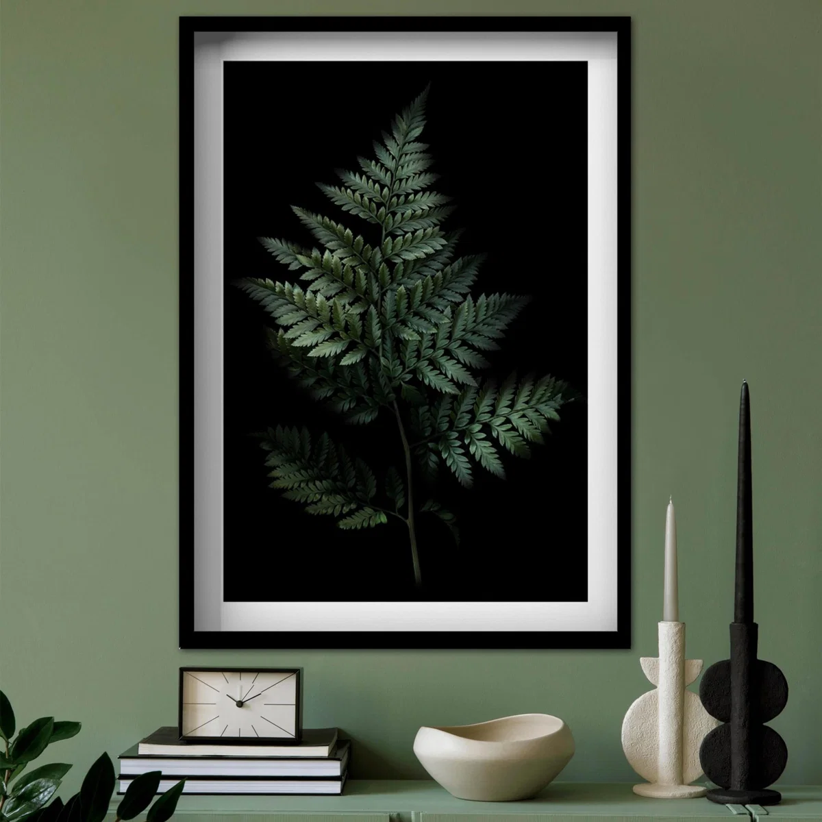 Black / Green Fern Print A3 297 X 420Mm Francesca Wild – image 3