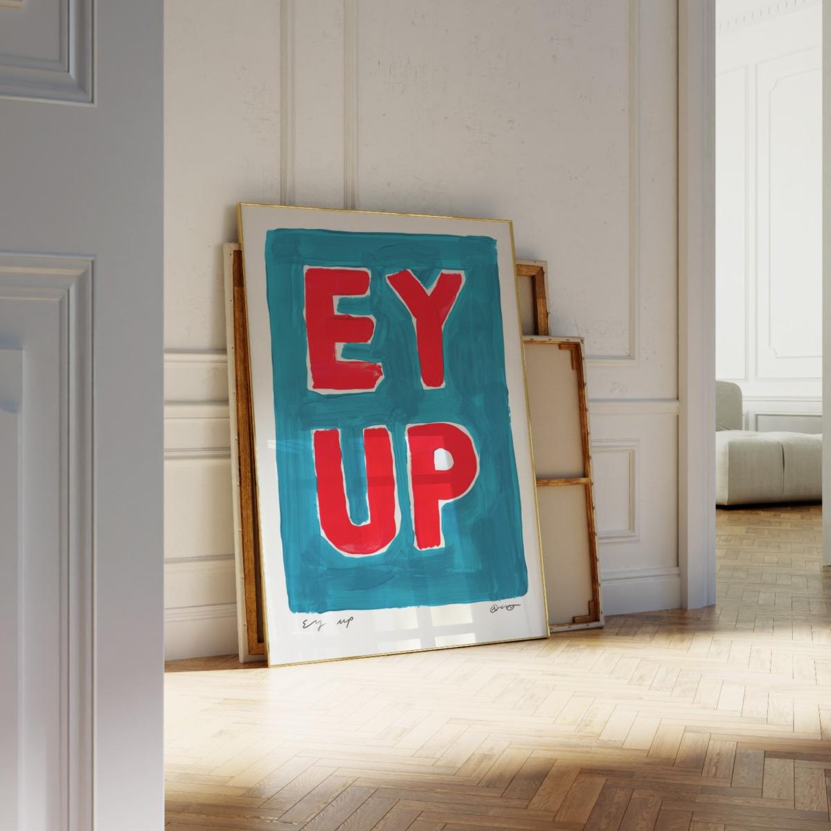 Blue / Red Ey Up Hand Painted Art Print - A3 | Natalie Cass Art – image 2