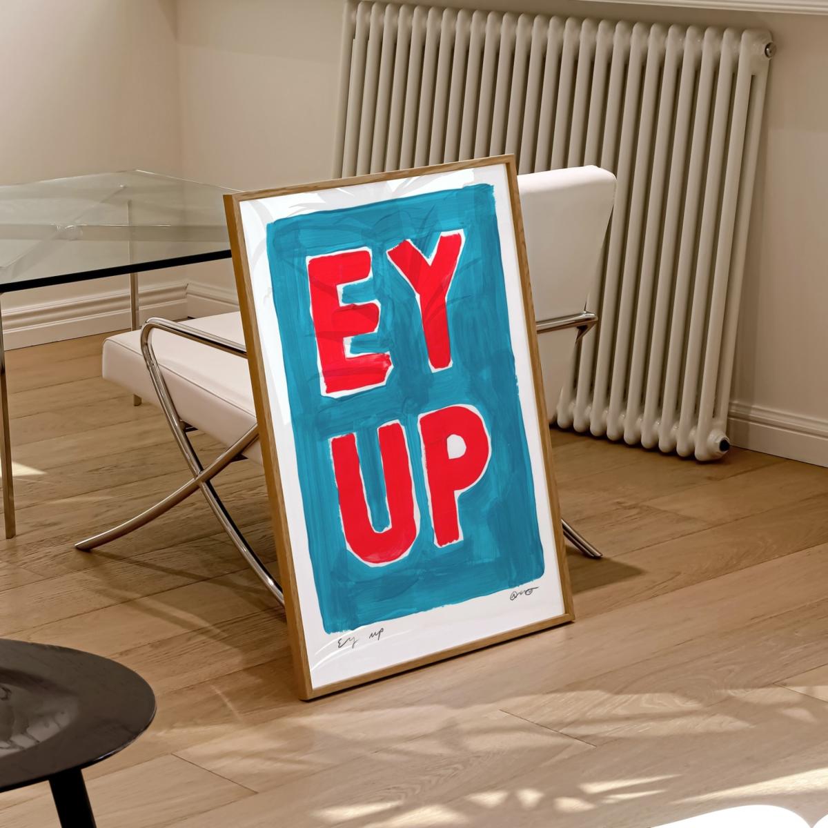Blue / Red Ey Up Hand Painted Art Print - A3 | Natalie Cass Art – image 3