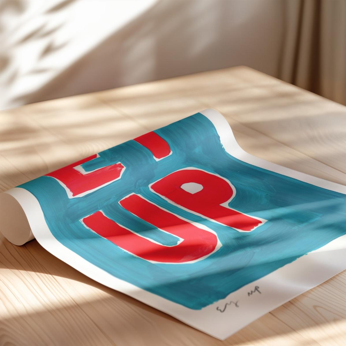 Blue / Red Ey Up Hand Painted Art Print - A3 | Natalie Cass Art – image 5