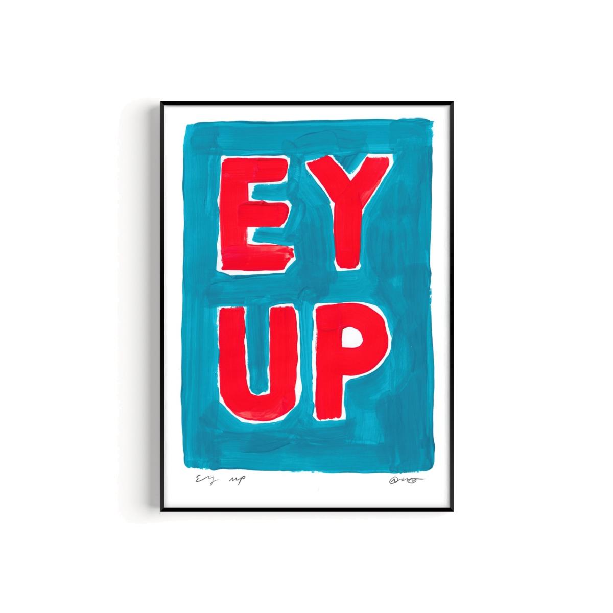 Blue / Red Ey Up Hand Painted Art Print - A3 | Natalie Cass Art – image 1