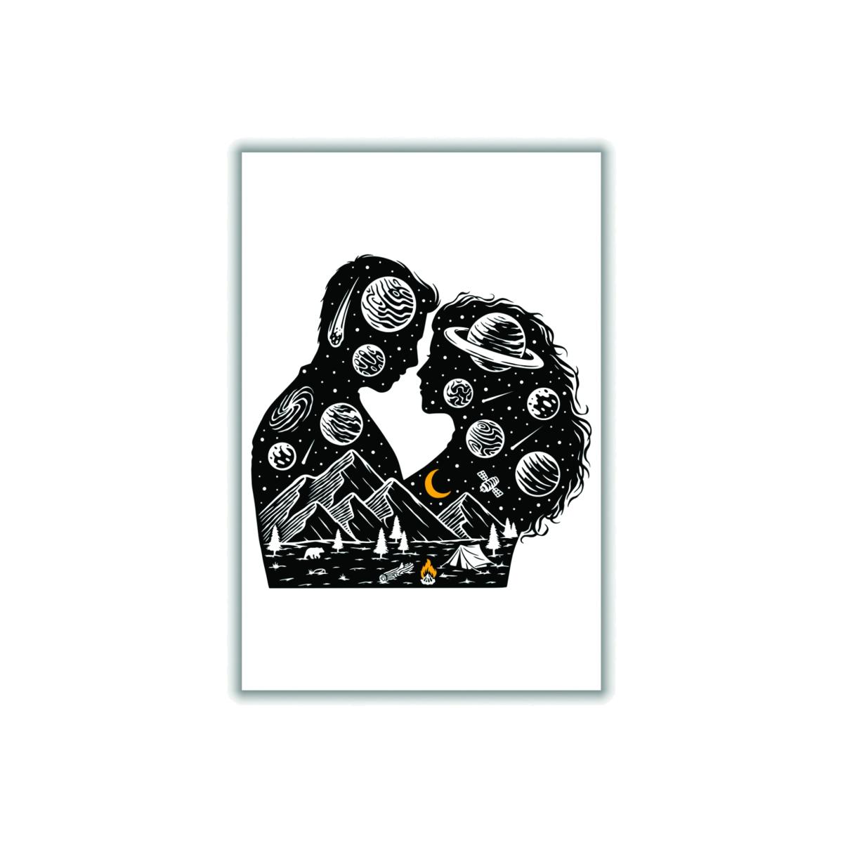 Black Galactic Love A3 297 X 420Mm Stanley Print House – image 1