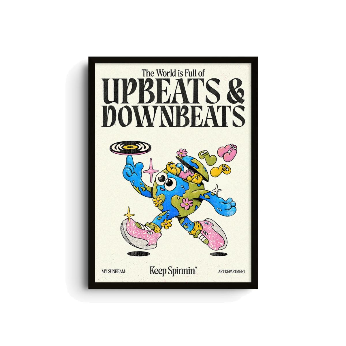 Blue Upbeats & Downbeats - Giclee Fine Art Print - Large | A2 | 420 X 594Mm | East Side Studio London – image 1