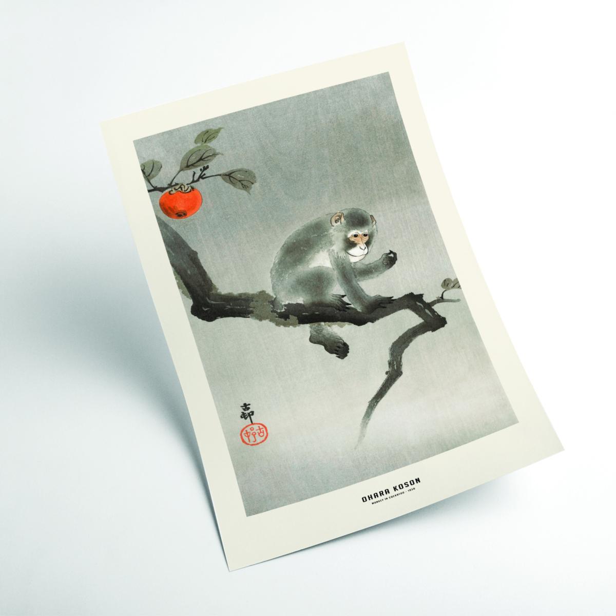 Neutrals Ohara Koson - Monkey In Cockatoo A1 594 X 841Mm Stanley Print House – image 2