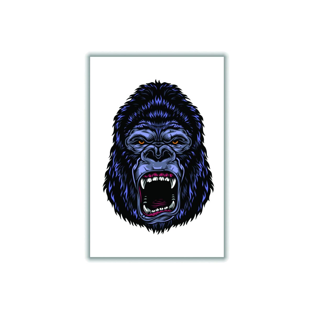Pink / Purple Gorilla Illustration A3 297 X 420Mm Stanley Print House – image 1