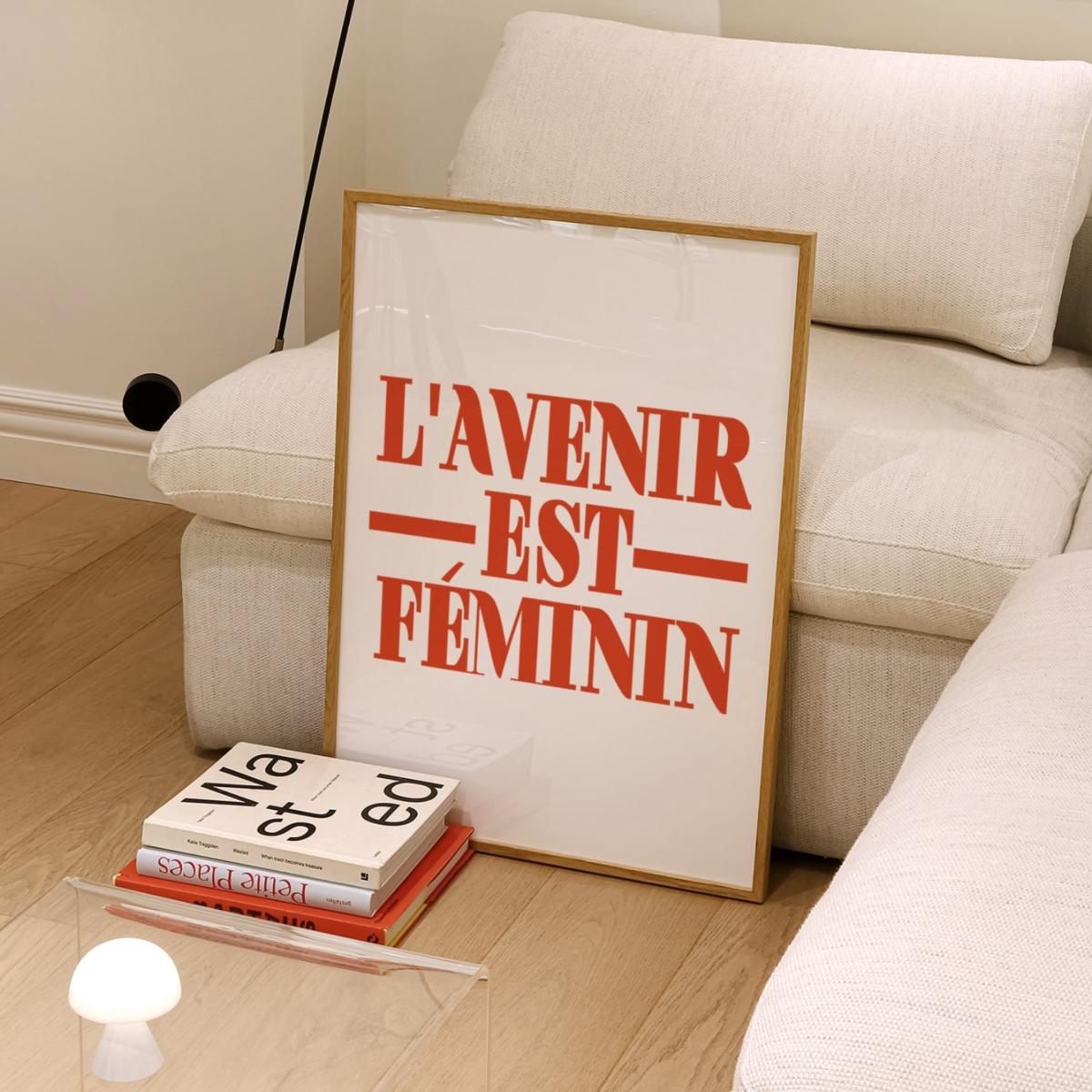 Red L'avenir Est Feminin Giclée Art Print A2 420 X 594Mm Fanclub – image 2