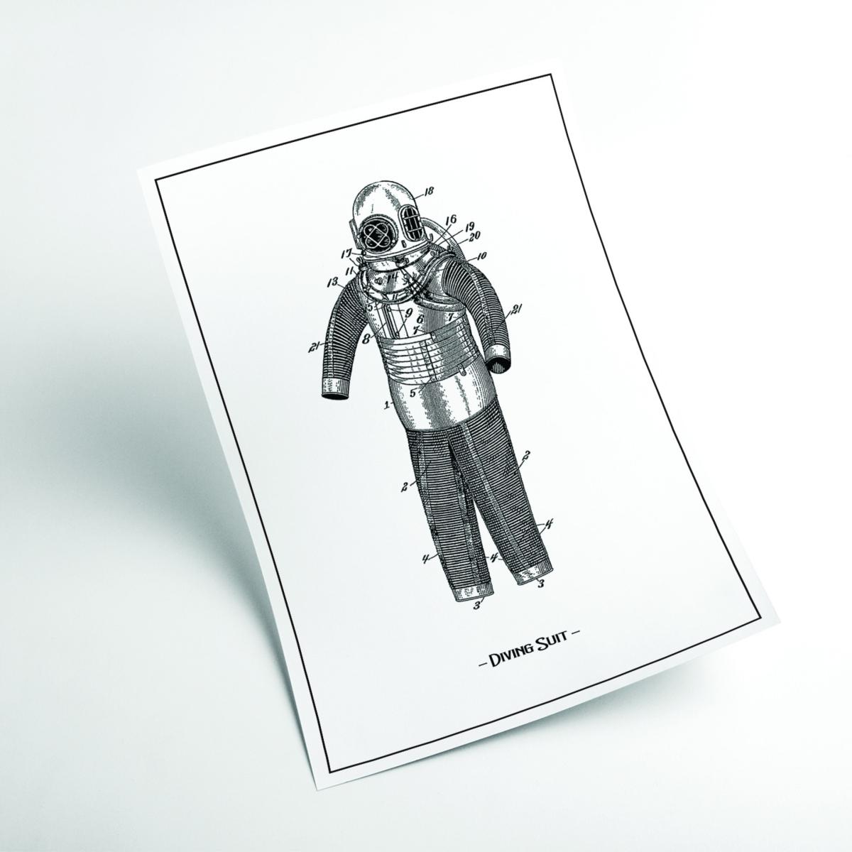 Grey Diving Suit A4 210 X 297Mm Stanley Print House – image 2