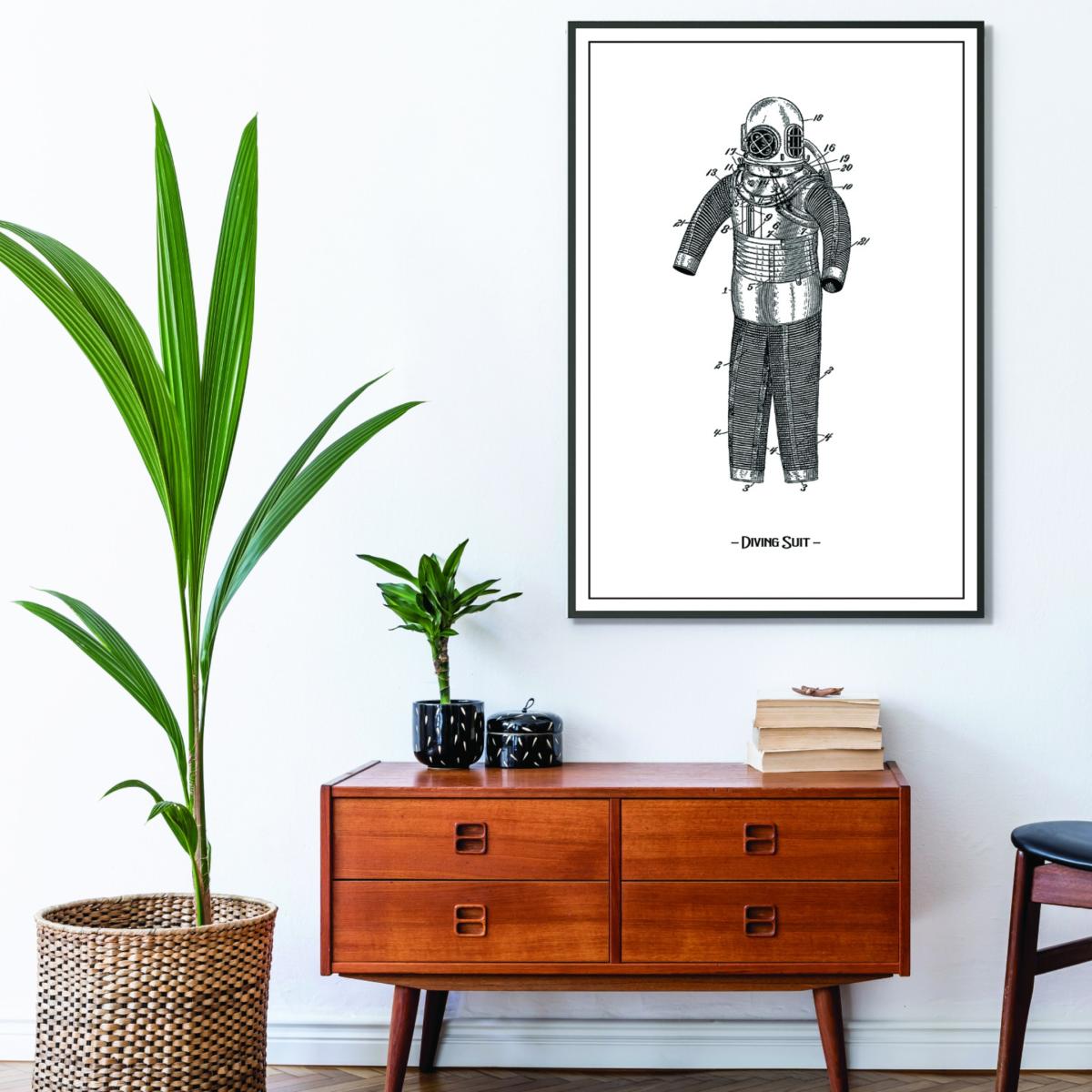 Grey Diving Suit A4 210 X 297Mm Stanley Print House – image 3