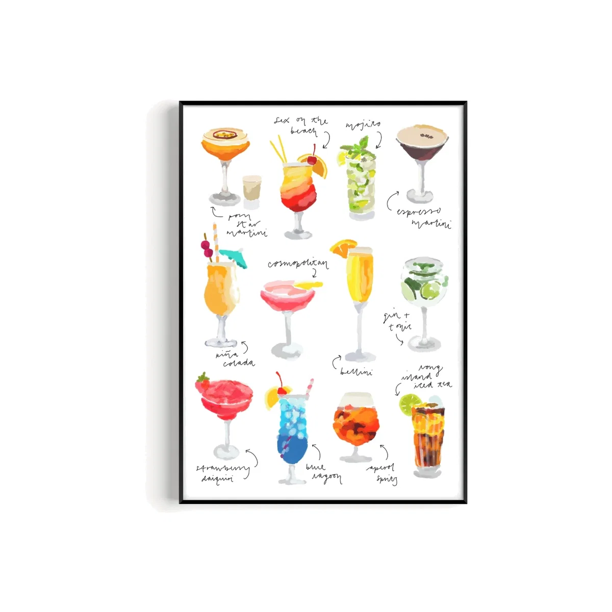 Cocktail Hand Painted Art Print - A2 Natalie Cass Art – image 1