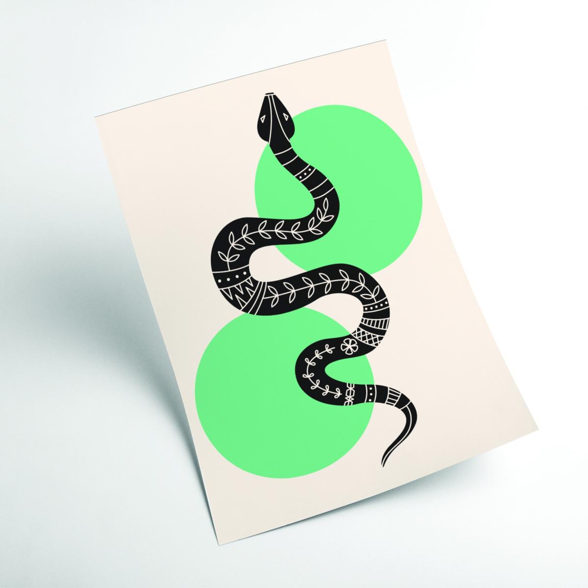 Green Abstract Snake A2 420 X 594Mm Stanley Print House – image 2